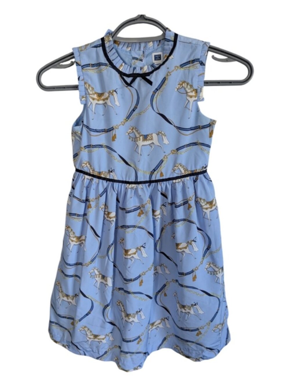Jane and Jack Horse Print Dress Sky Blue Size 6 Party/Preppy/Equestrian‎